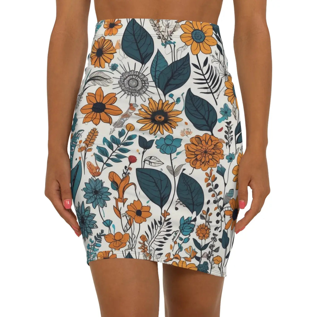 Yellow Flowers Mini Skirt – Eco-friendly Clothing - Dipaliz