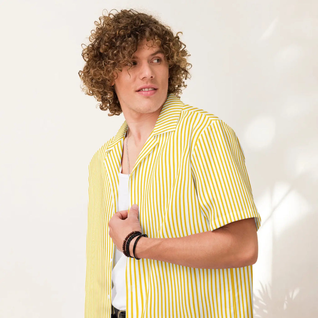 Yellow Stripes Button Shirt – Eco-friendly Women’s Clothing - Dipaliz