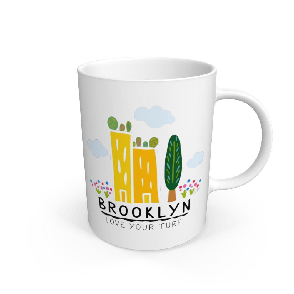 "Brooklyn - Love Your Turf" Green Cities White Mug (11 oz)